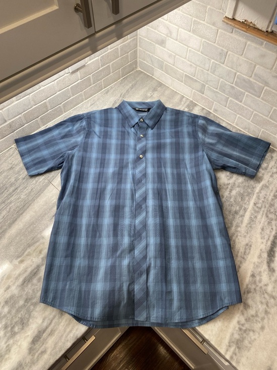 Travis Mathew Other - Travis Mathew Blue Plaid Short-Sleeve Button-Down Shirt